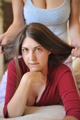 Brunette Babe Orianna Shows Her Swollen Pussy
