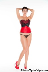 Alison Tyler Takes Off Her Red Lingerie